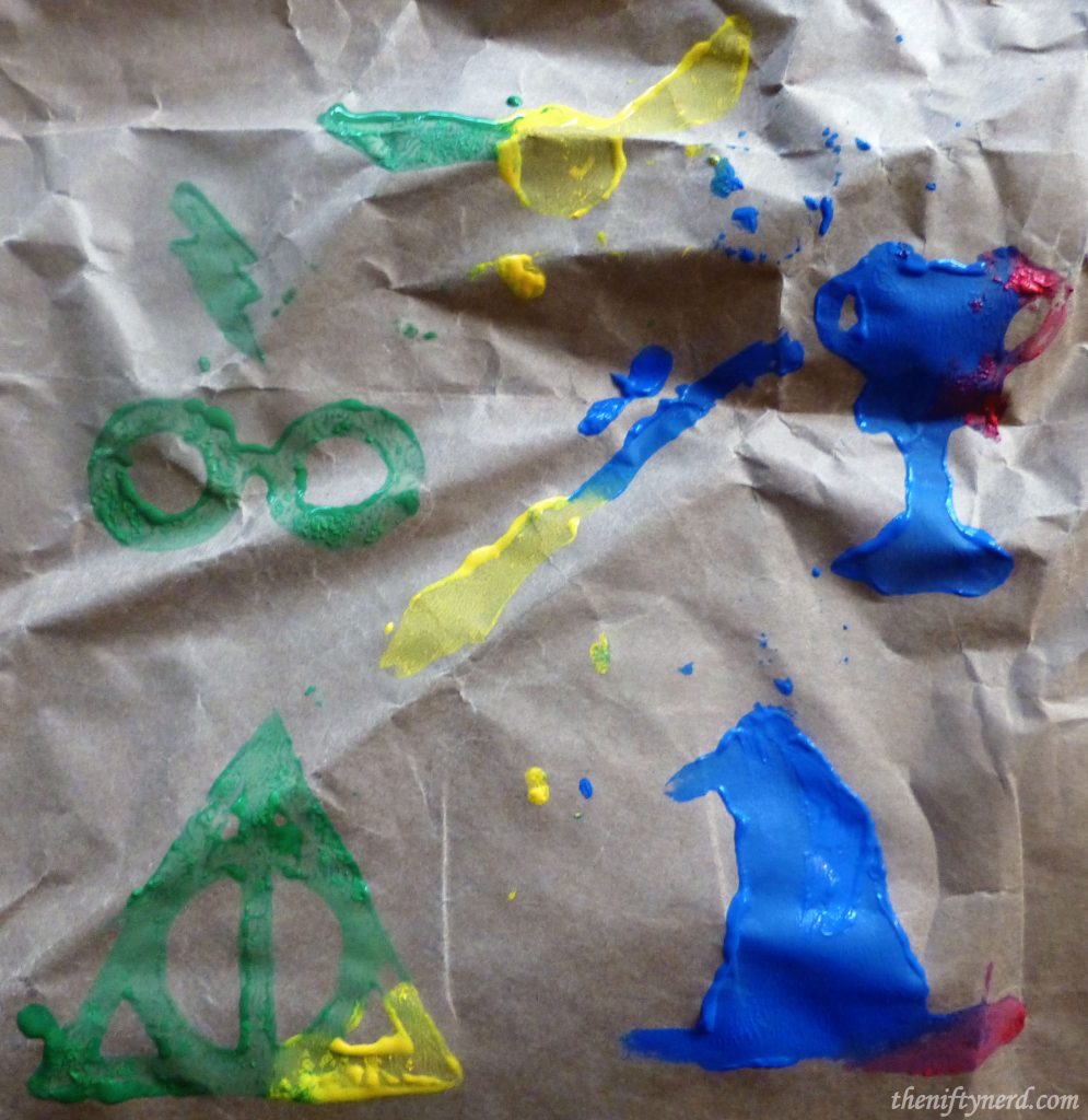 homemade Harry Potter wrapping paper