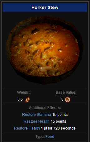 Skyrim horker stew stats