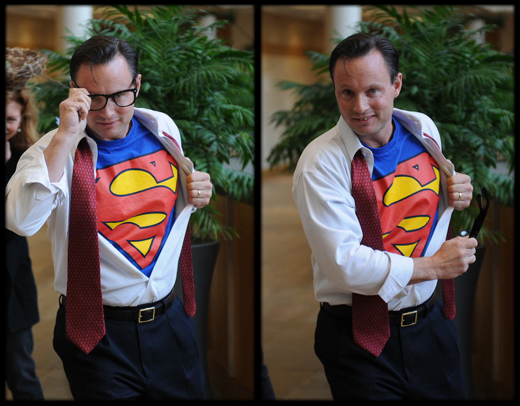 Superman disguised as Clark Kent