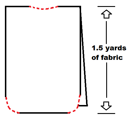 No Face costume fabric diagram