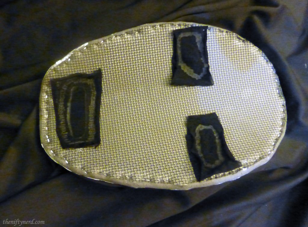 Adding see-through fabic to the back of the No Face mask