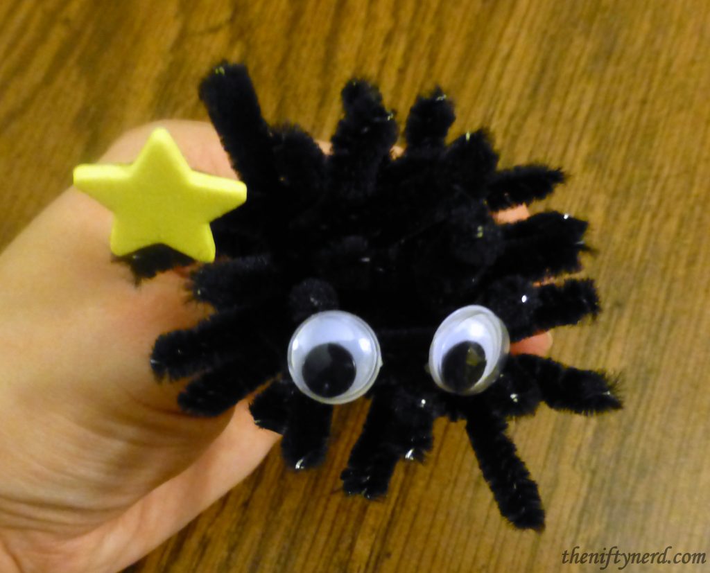 Soot sprite made from pipecleaners