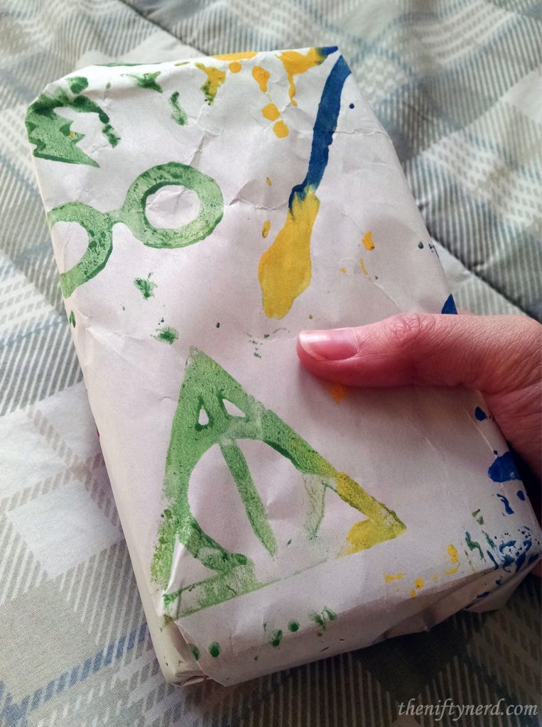 homemade Harry Potter wrapping paper