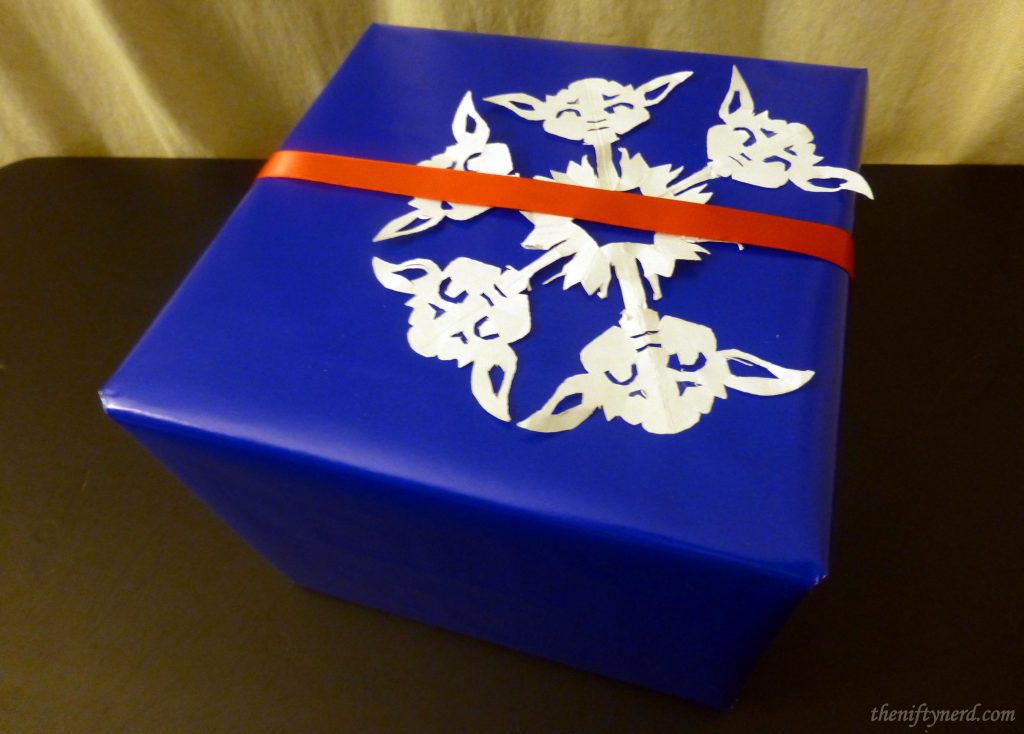 Custom Yoda snowflake wrapping paper