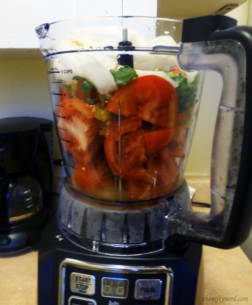 Using a Ninja to blend fresh vegetables