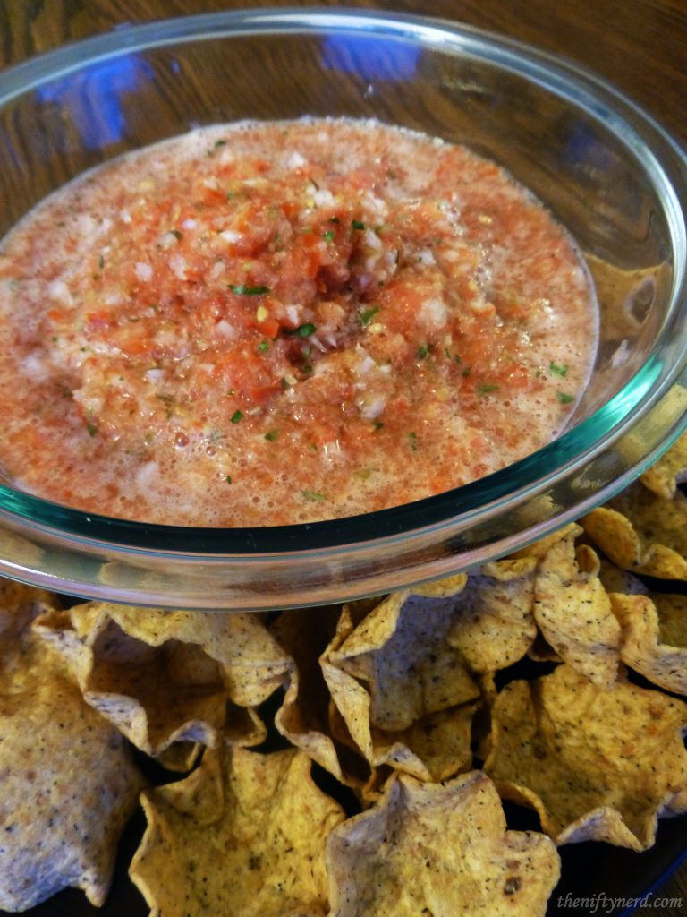 Homeade salsa and chips inspired by Kirby's Maxim Tomato