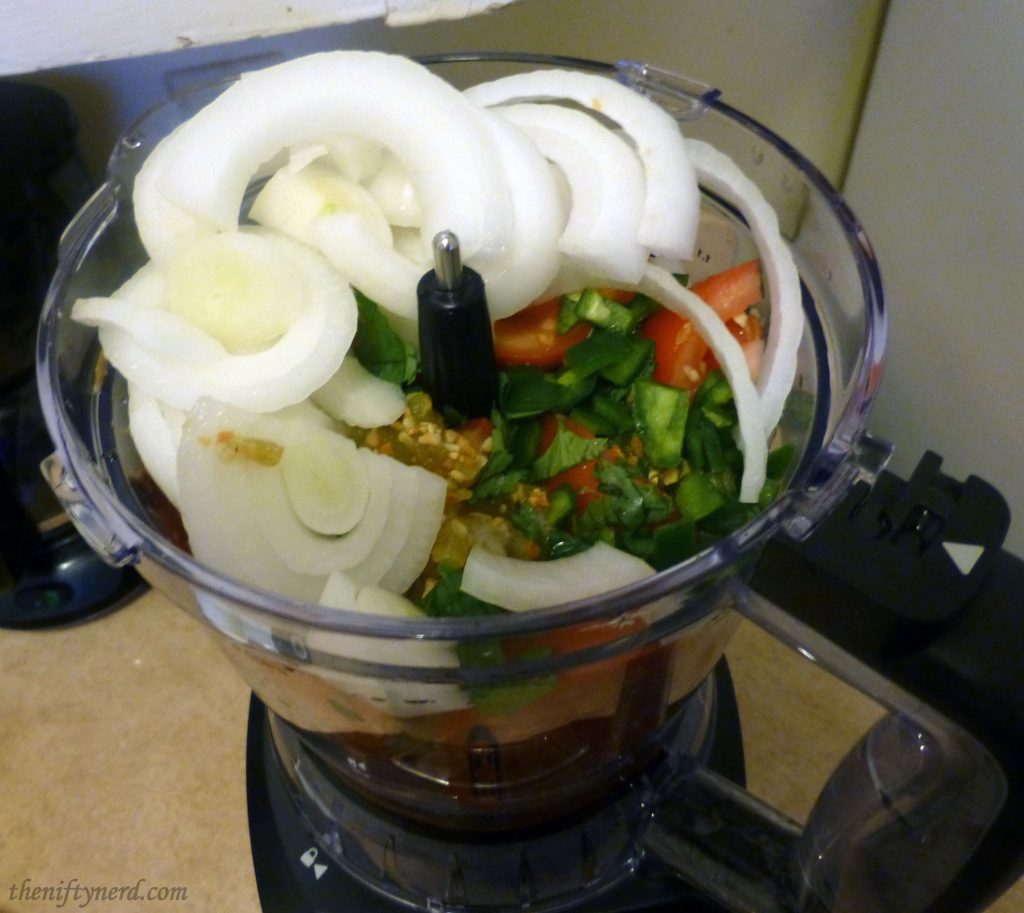 Fresh vegetables in a Ninja blender