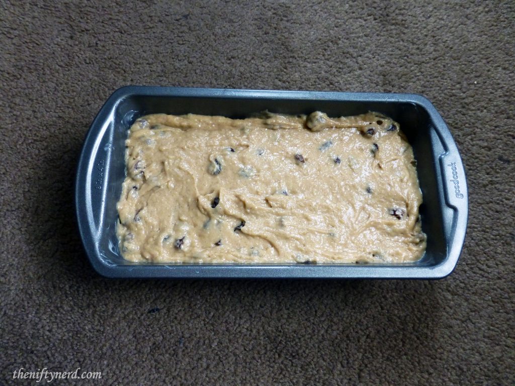 Prepping to Bake Raisin Nut Bread