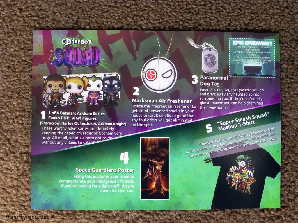 1Up Box July 2016 Squad Contents