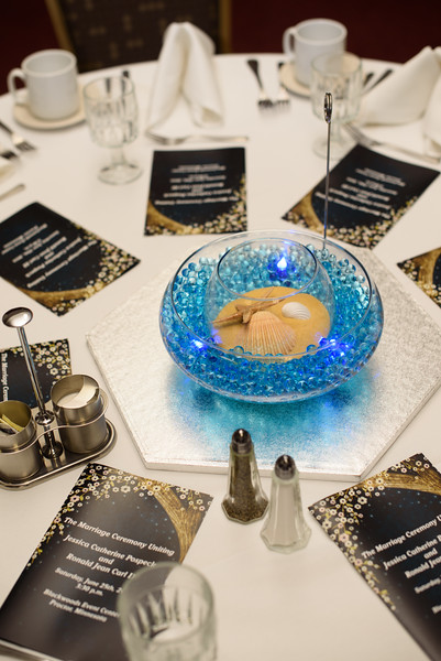 Settlers of Catan ocean wedding centerpiece