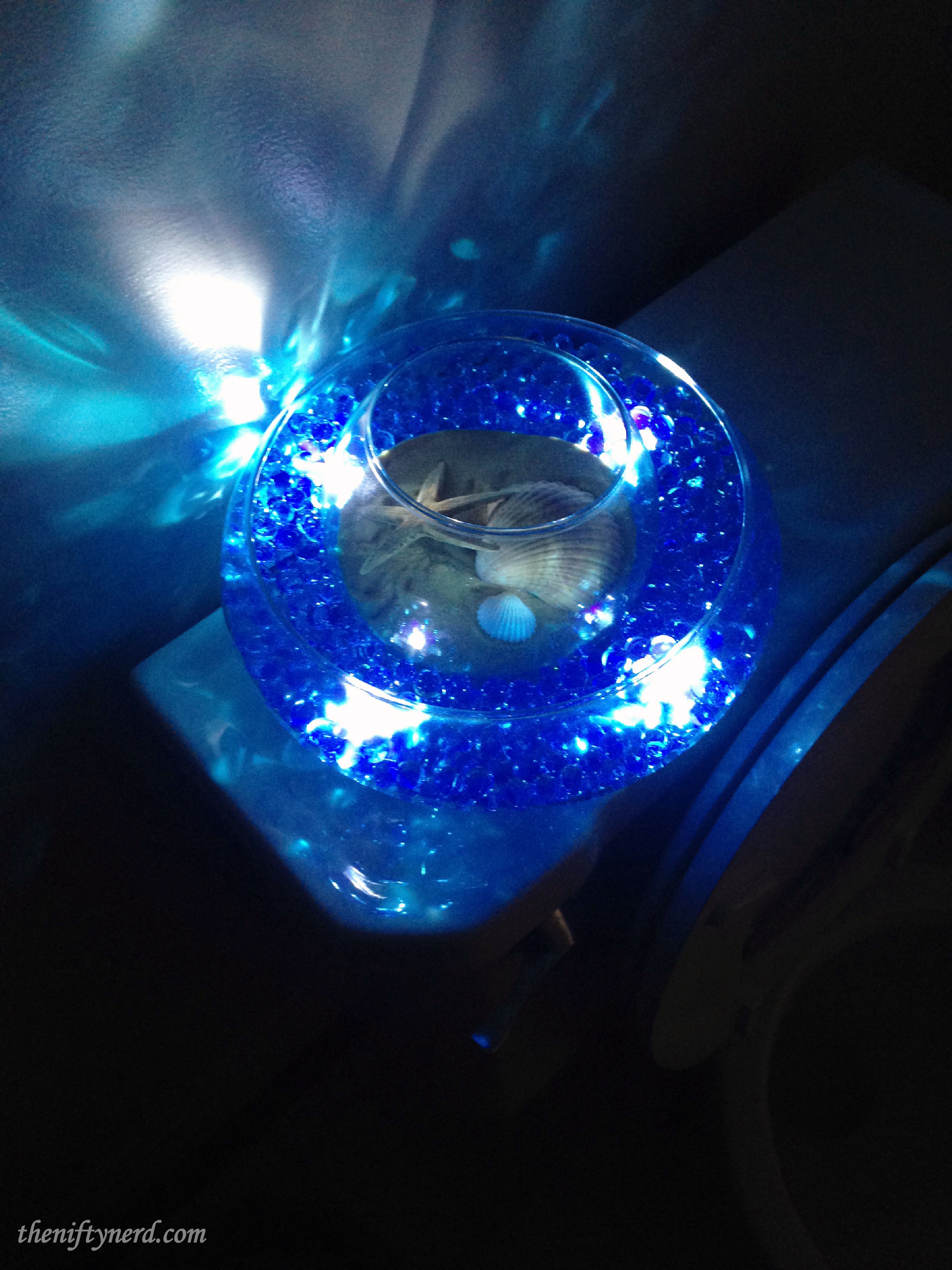 Settlers of Catan ocean centerpiece lit up