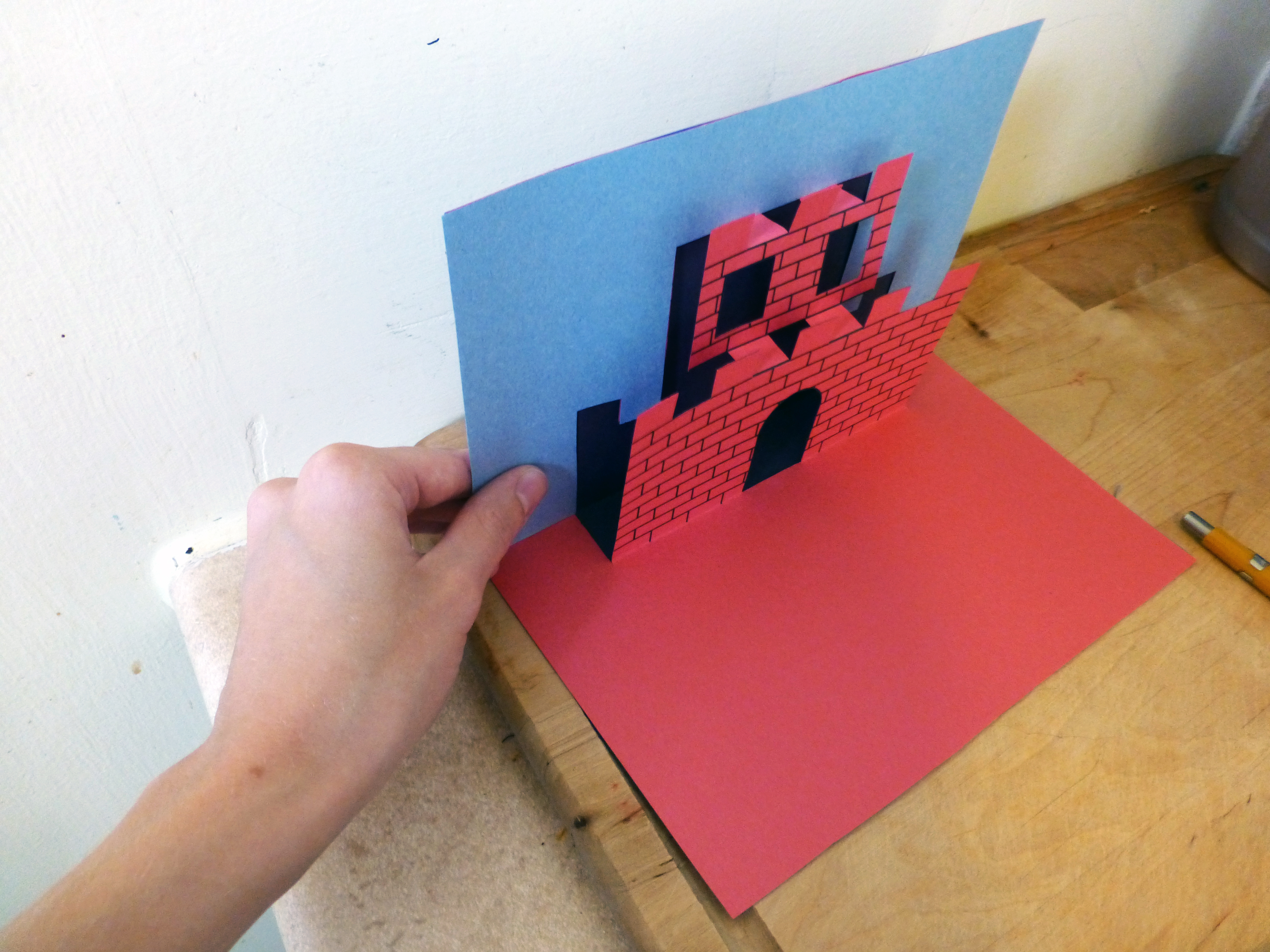 super mario castle popup card tutorial