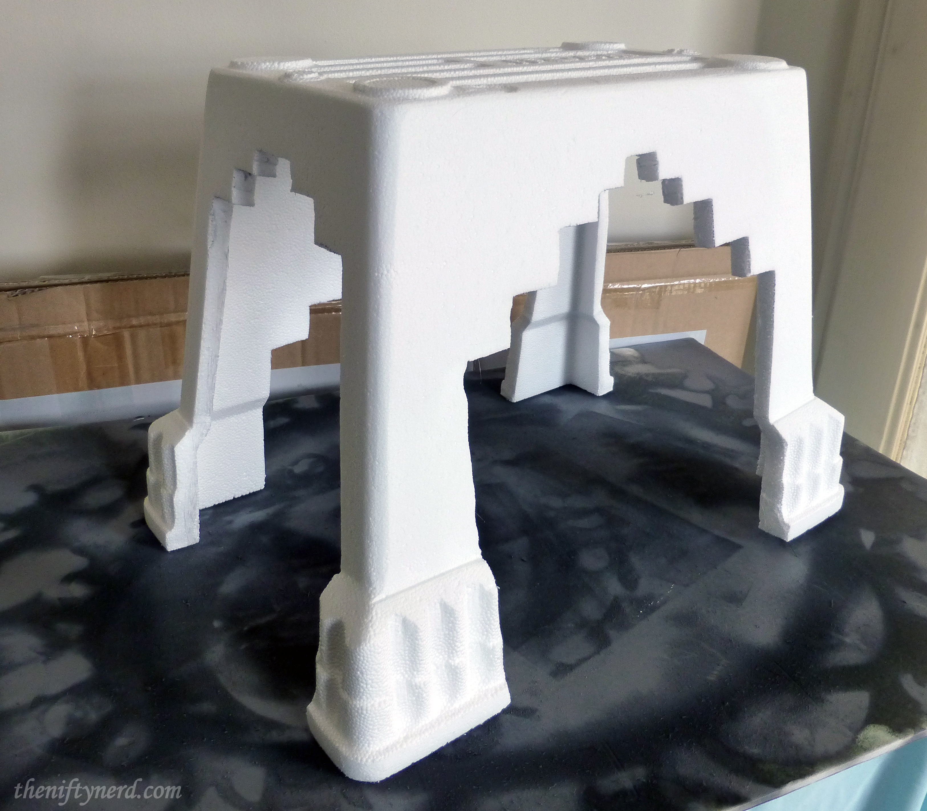 creating chair legs in a foam cooler