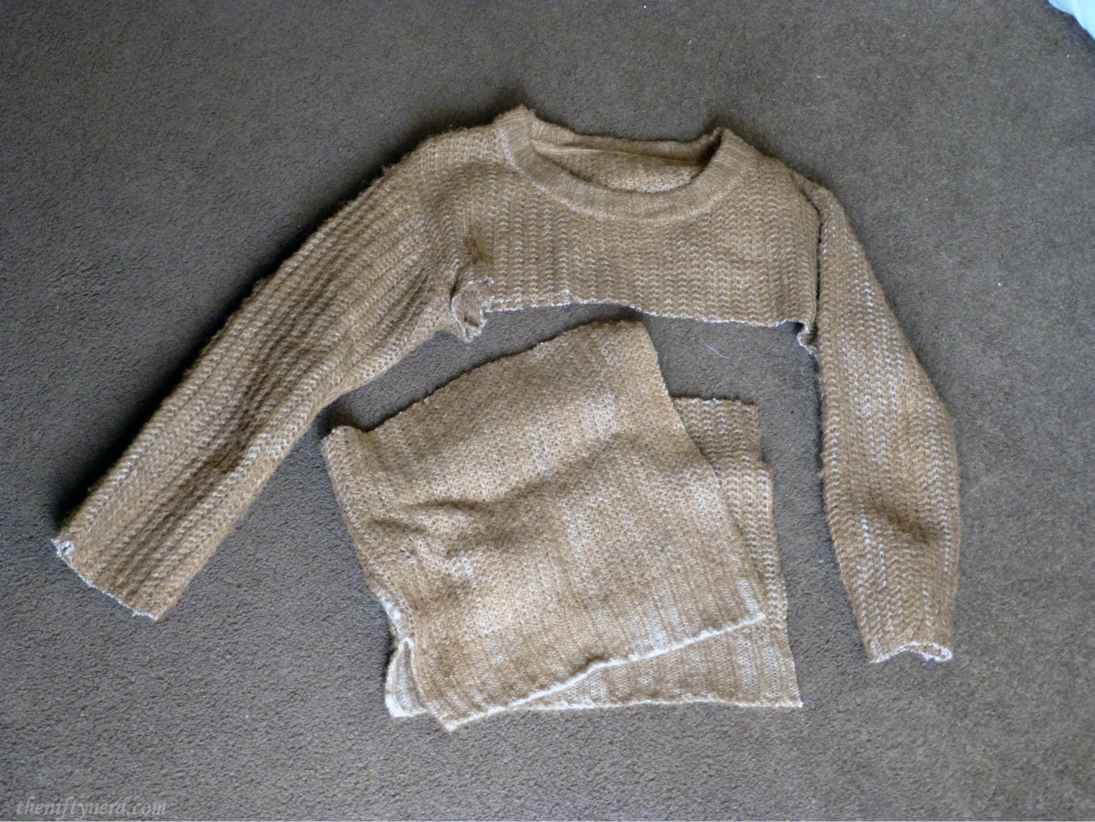 gold spray painted sweater