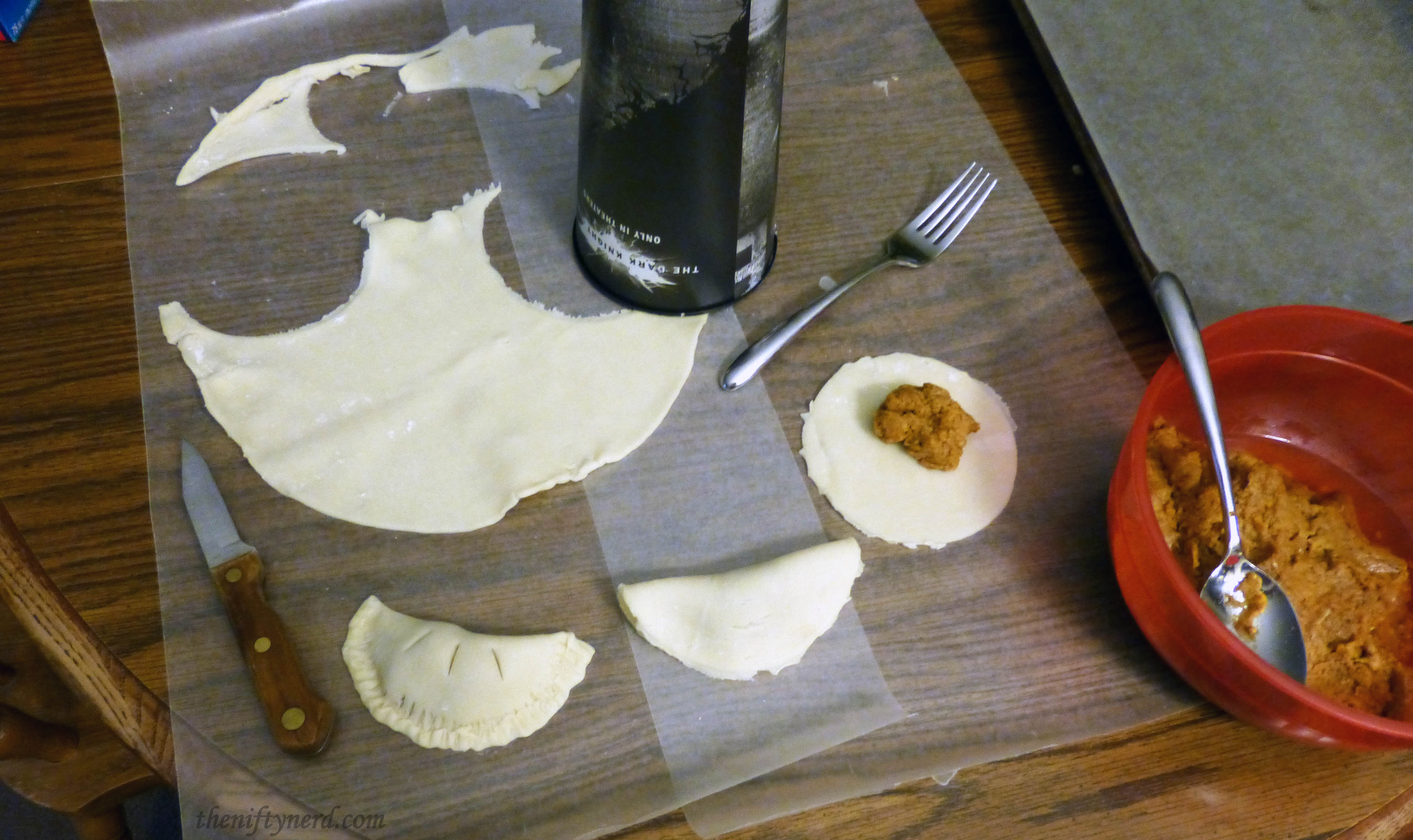 filling pumpkin pasties