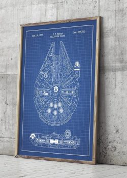 Millenium Flacon blueprint poster