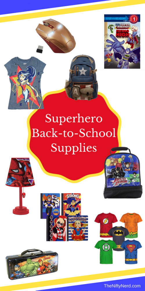 Superhero school supplies